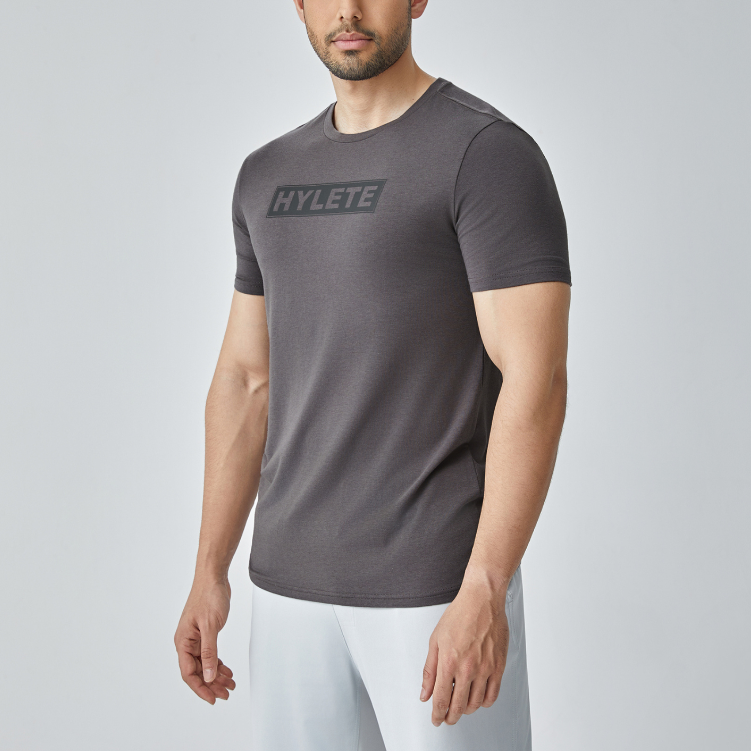 Block Logo HY-Blend Crew Tee Gull Gray